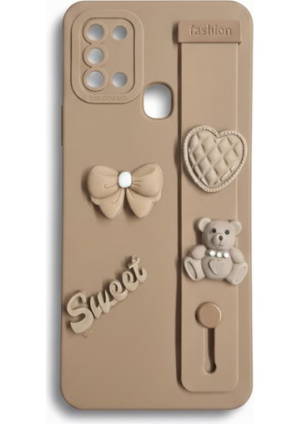 Samsung Galaxy A21S Uyumlu Kılıf Kahverengi Renk 3D Figürlü Darbe Emici Yumuşak Silikon Kapak fırsatları