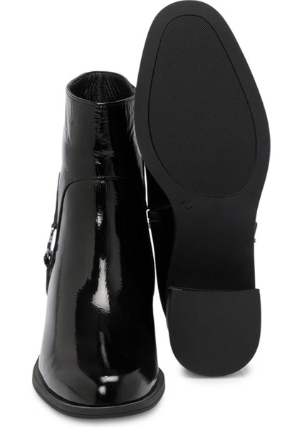 Siyah Rugan Deri Kadın Klasik Bot - K24K1BT67659-A07 fırsatları