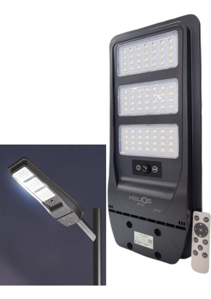 Hs 3865 300W Güneş Enerjili Solar Sokak Lambası Kumandalı/hareket Sensörlü/parlaklık ve Zaman Ayarlı