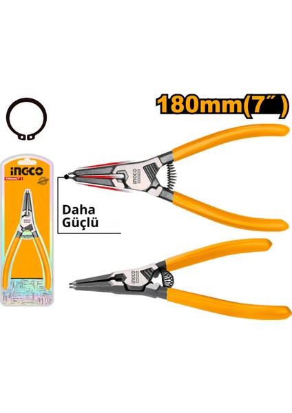 Ingco HCCP261801 180MM Endüstriyel Düz Dış Segman Pensesi fiyatları