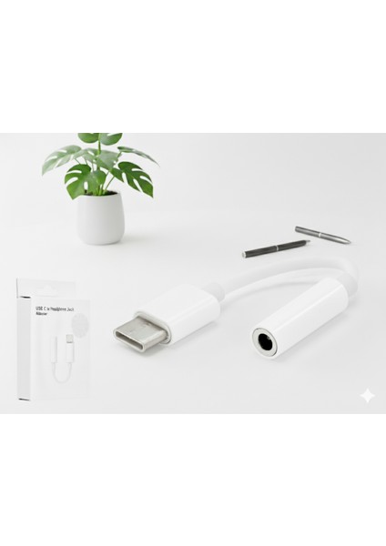 iphone Typc 15+16+17 ile Uyumlu Kulaklık Çevirici Aux 3.5mm Dönüştürücü Adaptör Type-C ile Uyumlu 1 Adet