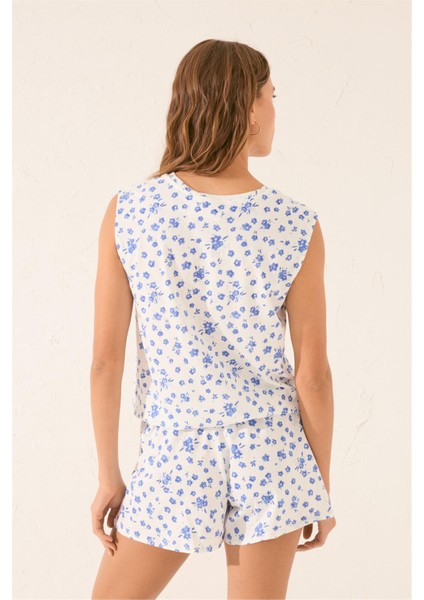 Malfada Baskılı Kolsuz Şortlu Pijama Takımı indirimleri