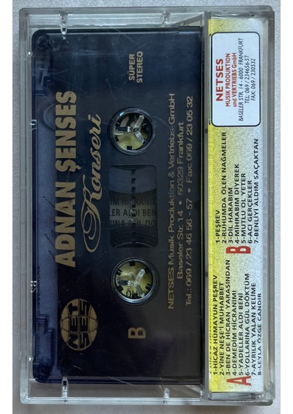 Adnan Şenses Konseri Netses Alman Baskı Kaset (Orijinal Dönem Alman Baskı Nadir Kaset) fiyatları