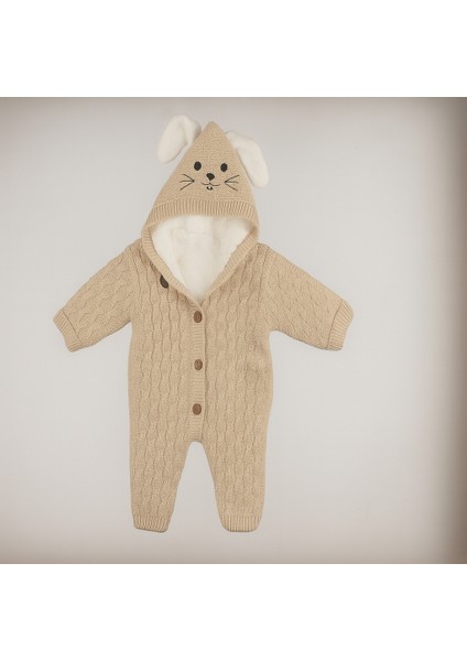 Welsoft Astarlı Tavşan Kulaklı Triko Bebek Tulum Gri modelleri