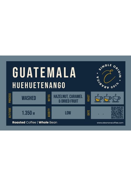 Guatemala Huehuetenango | 1 kg Filtre Profil Öğütülmüş Yöresel Kahve