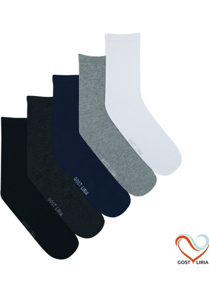 Gost Liria- 5’li Renkli Ribanalı Unisex Soket Çorap