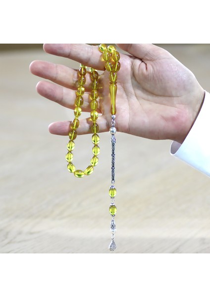 925 Ayar Gümüş Kral Zincir Püsküllü Sülün Imame Beyzi Kesim Sarı Katalin Tesbih fırsatları