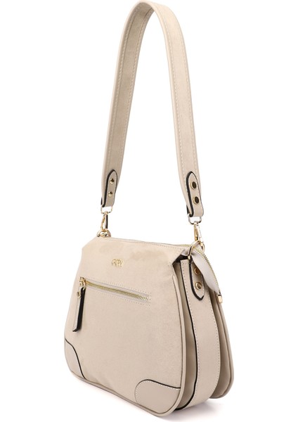 Kadın Bej Süet Uzun Askılı Omuz Çantası modelleri