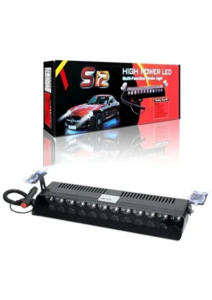 S12 9 Ledli Vantuzlu Kırmızı- Mavi Polis Çakar LED 12V fiyatları