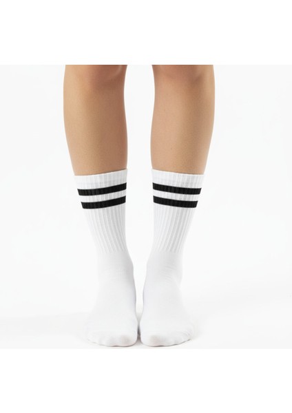 Gost Liria -5’li Beyaz Ribanalı Tenis Ünisex Çemberli Çorap