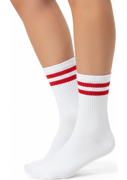 Gost Liria -5’li Beyaz Ribanalı Tenis Ünisex Çemberli Çorap