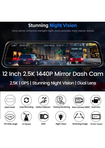 3 Kameralı Wifi'li Dikiz Ayna Araç Içi Kayıt Kamerası – Gece Görüş – Geri Görüş Kameralı fiyatları