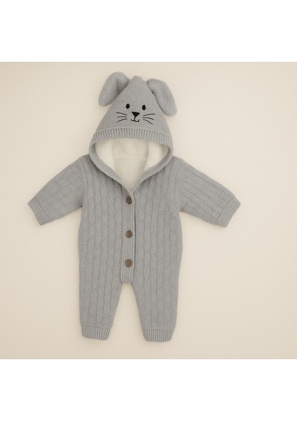 Welsoft Astarlı Tavşan Kulaklı Triko Bebek Tulum Bej fiyatları