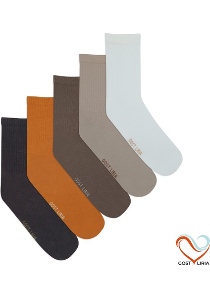 Gost Liria- 5’li Renkli Ribanalı Unisex Soket Çorap