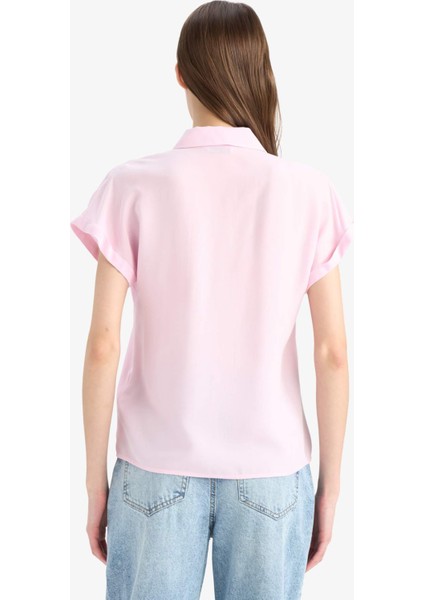 Regular Fit Basic Düz Viskon Kısa Kollu Gömlek N7819AZ25SP