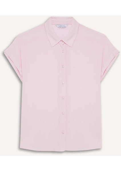 Regular Fit Basic Düz Viskon Kısa Kollu Gömlek N7819AZ25SP