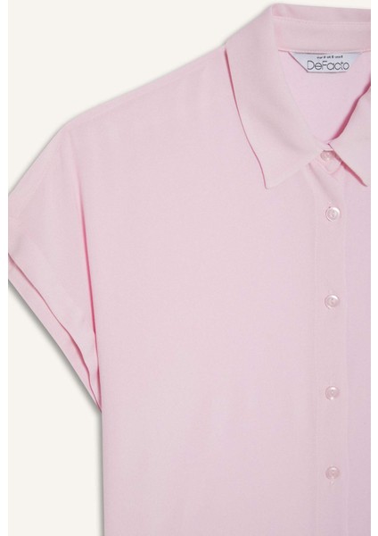 Regular Fit Basic Düz Viskon Kısa Kollu Gömlek N7819AZ25SP