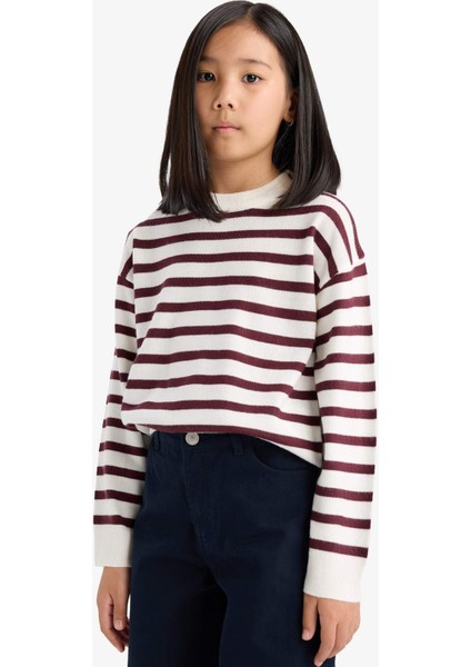 Kız Çocuk Standart Fit Bisiklet Yaka Triko Kazak C6903A825AU