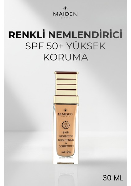 Renkli Nemlendirici, Cilt Tonu Esitleme, Yüksek Güneş Koruması, Spf 50 Renkli Güneş Kremi 30 ml