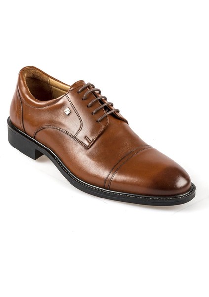 Bağcıklı Taba Deri Kauçuk Taban Erkek Günlük Ayakkabı 8589 45