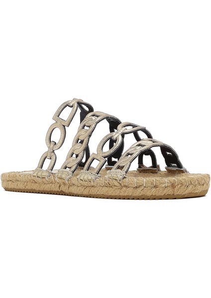 Kadın Altın Metalik Deri Terlik 25SFD206132