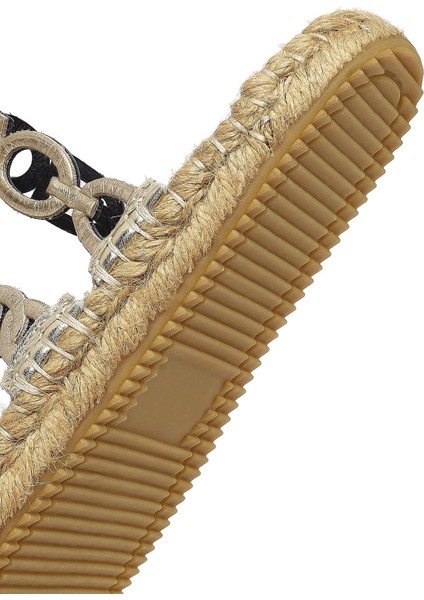 Kadın Altın Metalik Deri Terlik 25SFD206132