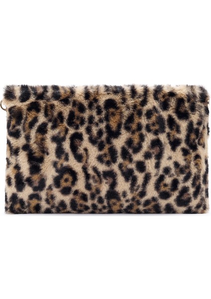Kadın Leopar Zincir Askılı Peluş Portföy Çanta 25WBD2206PH indirimleri