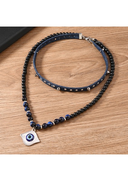 2 Adet Şeytanın Gözü Istiflenmiş Kovboy Kolye (Yurt Dışından) indirimleri