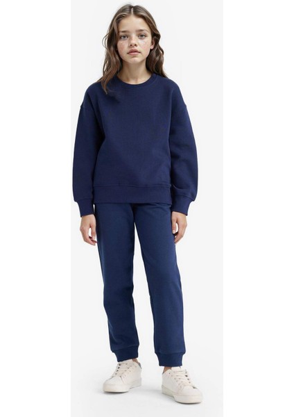 Kız Çocuk Standart Fit Basic Düz Beli Lastikli Okul Jogger Eşofman Altı Y1226A625AU