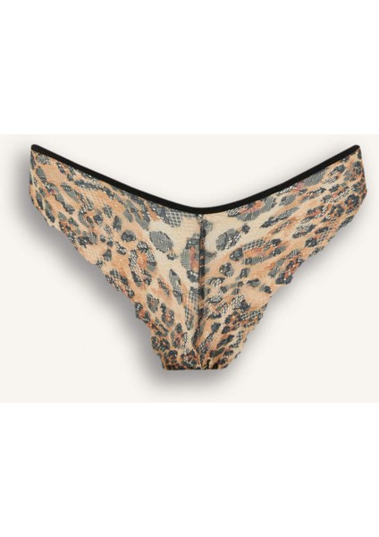 Leopar Desenli Dantelli Brazilian Külot E6987AX25SP