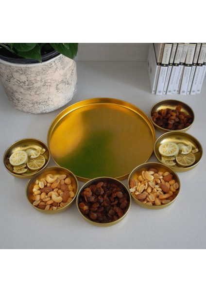 Home 2'li Sunumluk Tepsi ve 6'lı Çerezlik Servis Seti modelleri