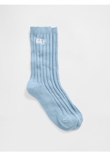Kadın Mavi Cashsoft Gap Logo Çorap