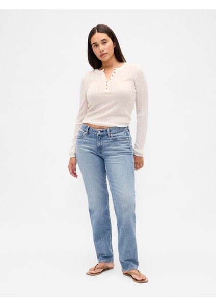 Kadın Açık Mavi Curvy Low Rise '90S Jean Pantolon