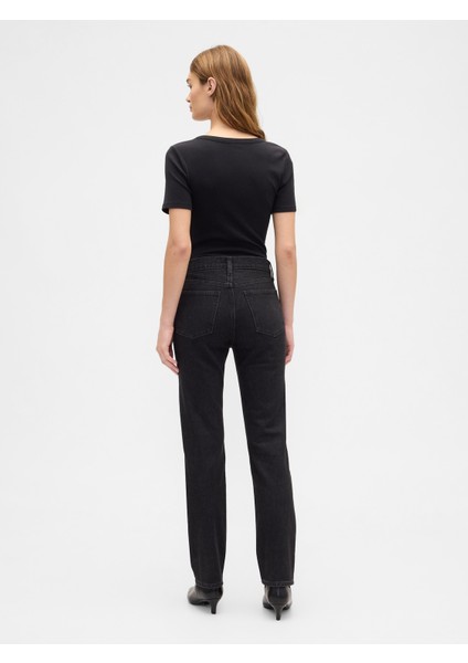 Kadın Siyah High Rise '90S Original Straight Jean Pantolon indirimleri