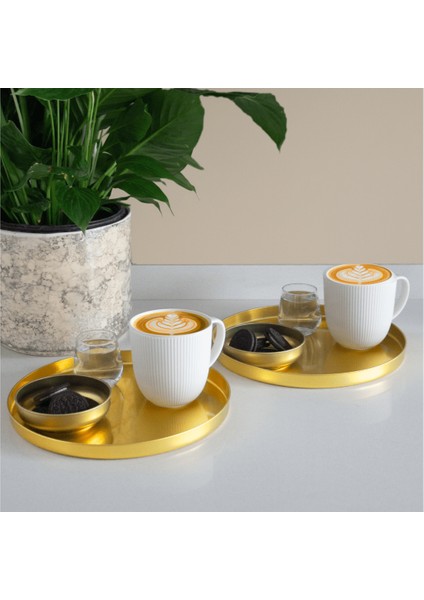 Home 2'li Derin Bistro Sunumluk Tepsi - Gold