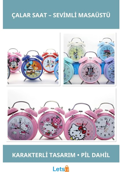 Kuromi Hello Kitty Mickey Mouse Sevimli Masa Üstü Çalar Saat