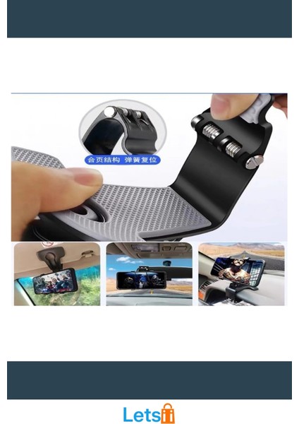 360° Oynar Başlıklı Araba Gösterge Üstü Telefon Tutucu fırsatları