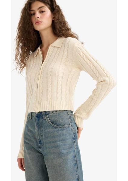 Regular Fit Polo Yaka Fermuarlı Triko Hırka A3331AX25WN