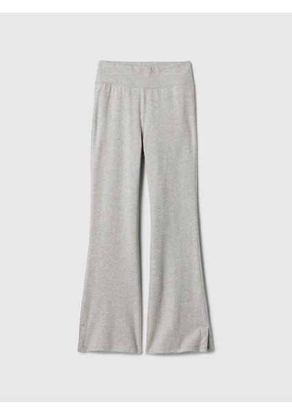 Kız Çocuk Gri Streç Jersey Legging Flare Tayt
