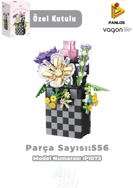 Panlos Boutıque Serisi Siyah Çanta Figürü 556 Parça Oyuncak Yapım Seti -FFP1073