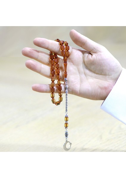 Kararmaz Metal Püsküllü Uçlu Kapsül Isim Yazılı Ayyıldız Plakalı Şeffaf Sarı Ateş Kehribar Tesbih fırsatları