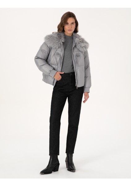 Kadın Gri Regular Fit Mont 50308978-VR024 fırsatları