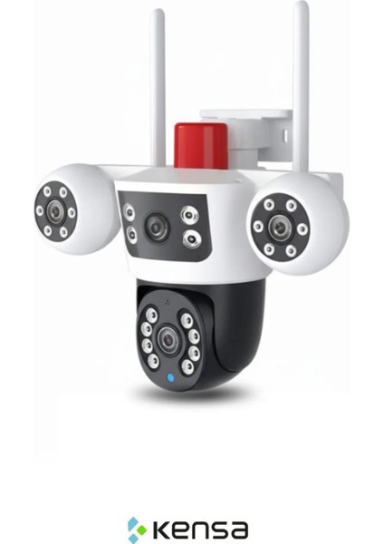 Güneş Enerjili Akıllı Güvenlik Kamerası – 355° Ptz, Çift Lens, Hareket Algılama, Gece Görüş,kablosu