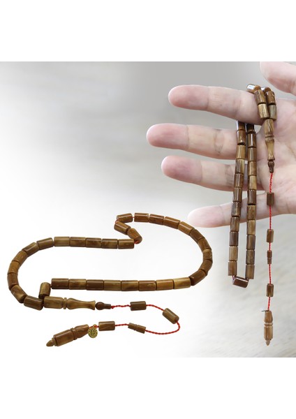 Sistemli Sadullah Usta Işçilikli Kesme Kesim Koleksiyonluk Kahverengi Kuka Tesbih fiyatları