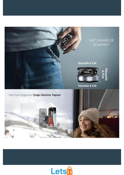 Manyetik Vakumlu Araç Içi Telefon Tutucu Katlanabilir Tasarım indirimleri