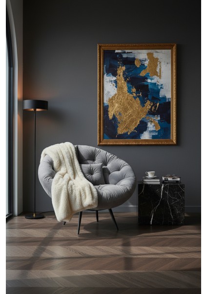 Spacex Collection| Minderli & Yastıklı Tekli Berjer | Premium Dinlenme & Tv Koltuğu | Okuma Koltuğu - Gri