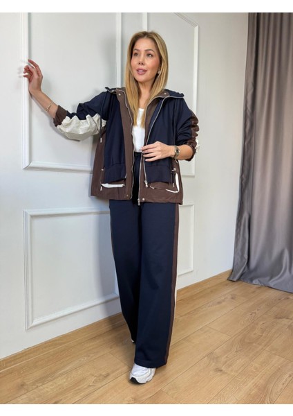 Lacivert Paraşüt Detay Kapüşonlu Takım fiyatları