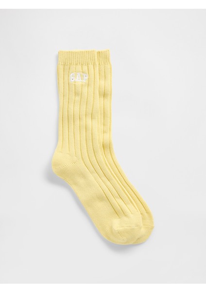 Kadın Sarı Cashsoft Gap Logo Çorap