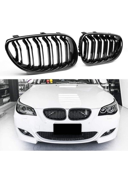 Bmw 5 Seri E60 (2003-2009) Uyumlu M5 Plastik Parlak Siyah Panjur
