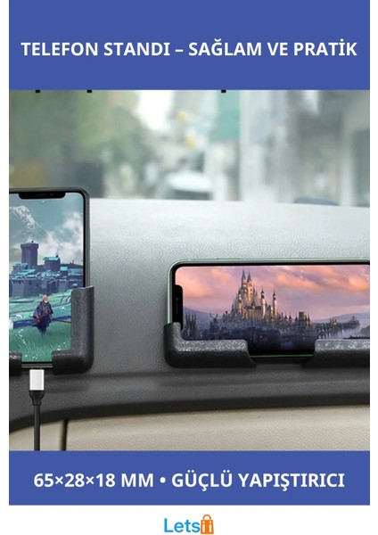 Kolay Kurulumlu Yatay Dikey Araç Torpido Telefon Standı 2 Adet